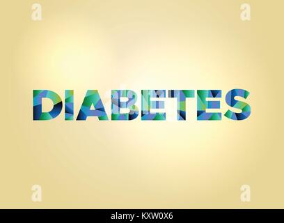 The word DIABETES concept written in colorful fragmented word art on a bright background illustration. Vector EPS 10 available. Stock Vector