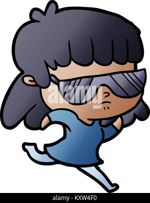 cartoon indifferent woman running Stock Vector