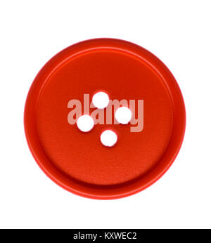 Orange red button on white background Stock Photo