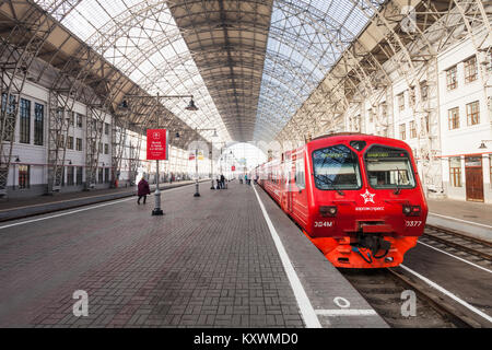 MOSCOW, RUSSIA - SEPTEMBER 15, 2015: Kiyevsky railway terminal also known as Moscow Kiyevskaya railway station is one of the nine railway terminals of Stock Photo