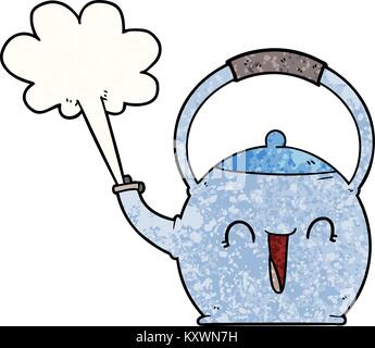 cartoon boiling kettle Stock Vector Art & Illustration, Vector Image ...