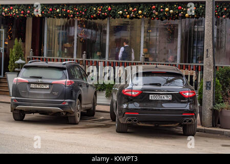 ROSTOV-ON-DON, RUSSIA - CIRCA DECEMBER 2017: Maserati Levante parked on street Stock Photo