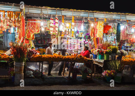 RISHIKESH, INDIA - NOVEMBER 08, 2015: Street on Diwali festival. Diwali (Festival of Lights) is an ancient Hindu festival celebrated in autumn every y Stock Photo