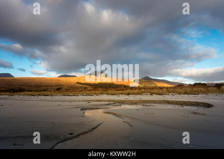 Beautiful beach near Craighouse with Paps of Jura backdrop, Isle of Jura, Scotland Stock Photo