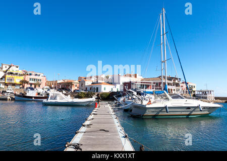 The boats moorage the dock. Stintino, Sardinia. Italy Stock Photo