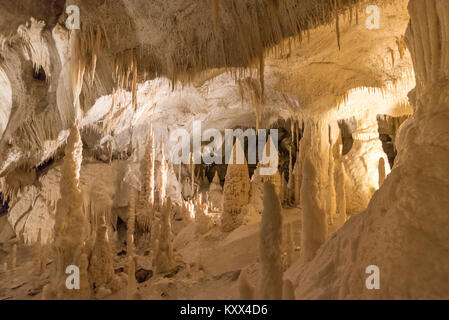 Grotte di Frasassi, Italy - The Frasassi Caves, a huge karst cave system in the town of Genga, province of Ancona, Marche region, central Italy Stock Photo