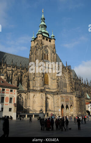 St. Vitus Cathedral, Castle, 2014, Praga, Czech Republic. Stock Photo