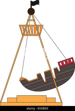 Pirate ship ride Stock Vector