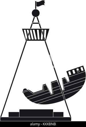 Pirate ship ride silhouette Stock Vector