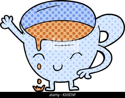 cartoon spilled teacup Stock Vector