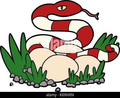 cartoon snake in nest Stock Vector