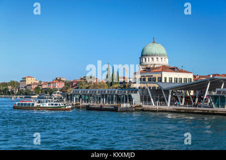 Motorized traffic and water taxis along the Grand Canal in Veneto, Venice, Italy, Europe, Stock Photo