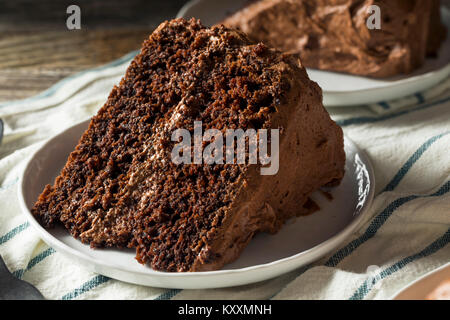 Sweet Homemade Dark Chocolate Layer Cake for Dessert Stock Photo