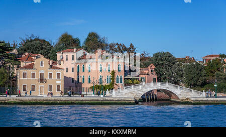 Motorized traffic and water taxis along the Grand Canal in Veneto, Venice, Italy, Europe, Stock Photo