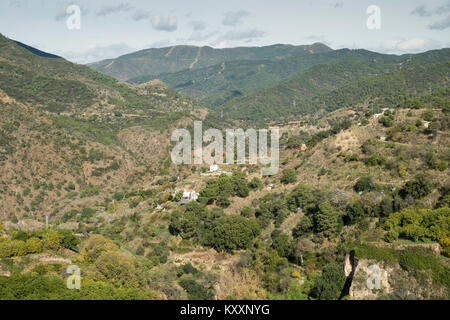 Valley of Rio Verde. Nature Park of Sierra de las Nieves. View fron Istan, Malaga, Spain. Stock Photo