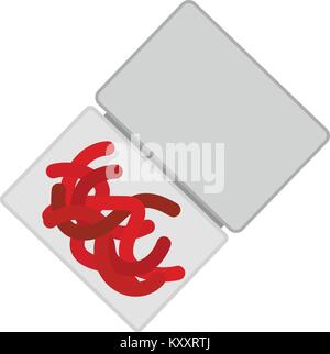 Icon of worm container. Flat color design. Vector illustration. Stock Vector