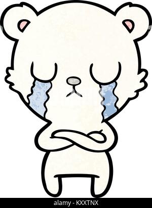 sad little polar bear cartoon Stock Vector