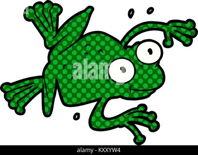 freehand retro cartoon funny frog Stock Vector Image & Art - Alamy