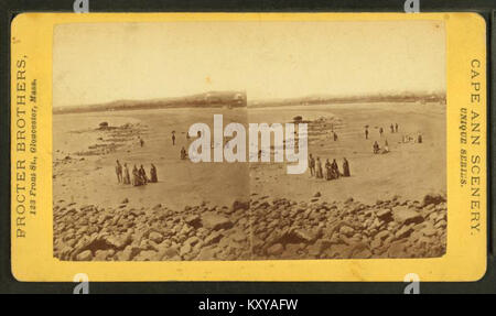 Group of people on the shore, by Procter Brothers Stock Photo