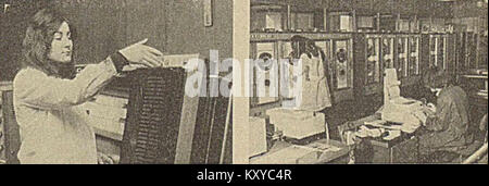 A 1970s image depicting computing equipment at the Central Statistical Office (GUS) in Poland, showing early data processing technology and office work environments. Stock Photo