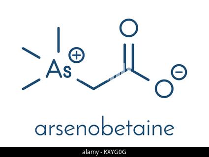 Arsenobetaine organoarsenic molecule. Main source of arsenic present in fish. Skeletal formula. Stock Vector