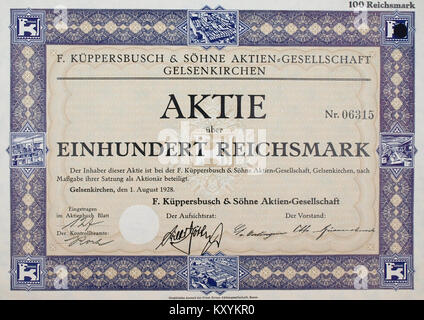 F Kuppersbusch Sohne Ag 1928 Stock Photo Alamy