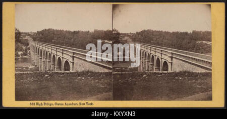 High Bridge, Croton Aqueduct, Hudson River, N.Y, from Robert N. Dennis collection of stereoscopic views 2 Stock Photo