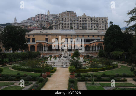 Fountain of Neptune, Italian Garden, Palace Andrea Doria, 2013, Villa of the Prince, Genoa, Liguria, Italy. Stock Photo