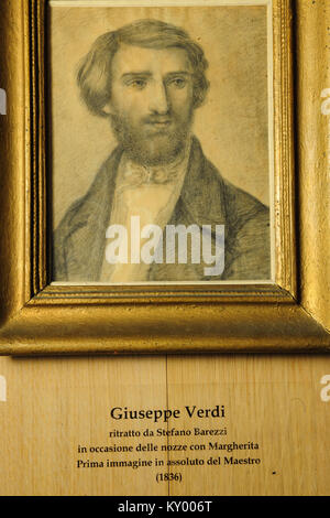 portrait, Verdiano Museum, Giuseppe Verdi, Casa Barezzi, 2012, Busseto, Italy Stock Photo