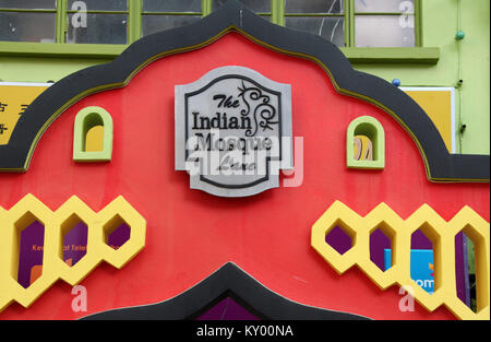 The Indian Mosque Lane sign in Kuching Stock Photo