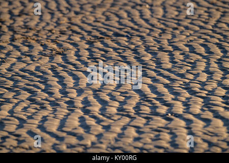 Camber Beach in winter sunshine. Stock Photo