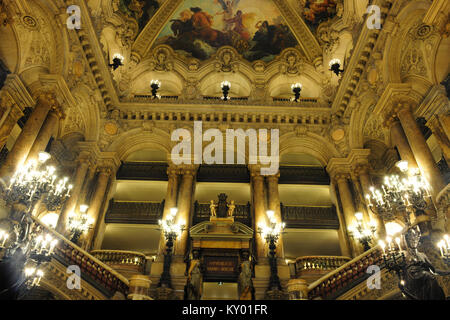 Staircase, Opera Garnier, Theater Garnier, 2012, Paris, France. Stock Photo