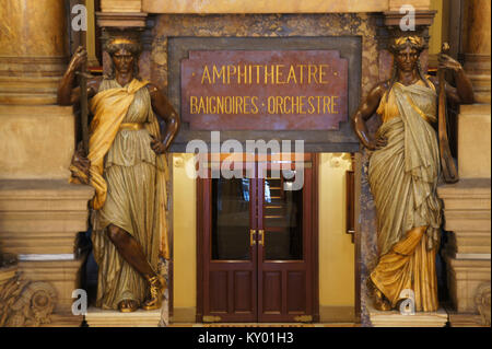 Staircase, Opera Garnier, Theater Garnier, 2012, Paris, France. Stock Photo