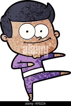 cartoon happy man dancing Stock Vector