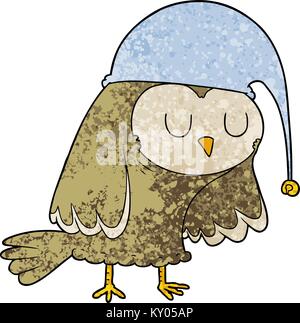 cartoon owl sleeping Stock Vector
