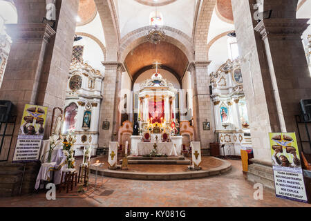 POTOSI, BOLIVIA - MAY 21, 2015: San Lorenzo Church (Iglesia de San Lorenzo) interior, located in Potosi, Bolivia. Stock Photo