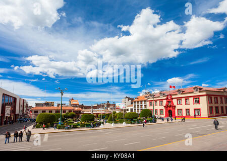 Plaza de Armas in Puno city, Peru Stock Photo