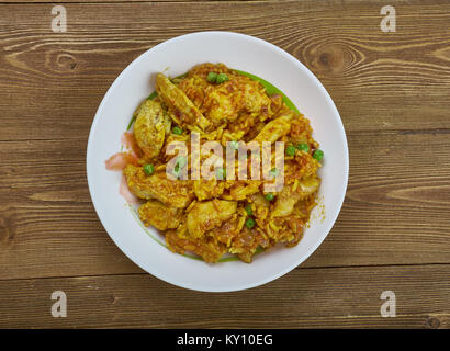 arroz chaufa de pollo  -  fried rice mixed with chicken , Peruvian food Stock Photo