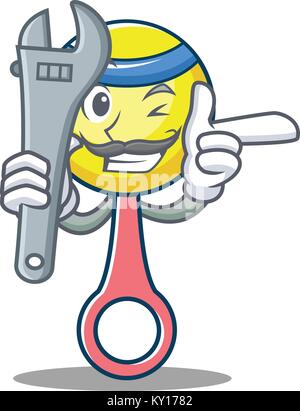 Mechanic rattle toy mascot cartoon Stock Vector