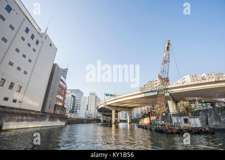 Tokyo River Cruising, Nihonbashi River, Chuo-Ku, Tokyo, Japan Stock Photo