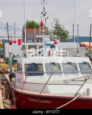 Pointe Caveau a Canadian Coast Guard (CCGS) rescue salvage ship, Cheticamp, Cape Breton Island, Nova Scotia, Canada Stock Photo