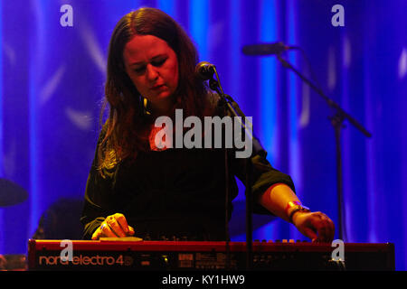 The Swedish singer, songwriter and musician Alice Boman performs a concert at Rockefeller during the Norwegian showcase festival and music conference by:Larm 2016 in Oslo. Norway, 06/03 2016. Stock Photo