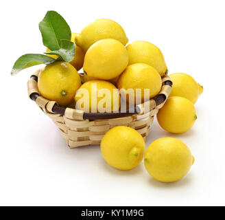 pesticide free organic lemons isolated on white background Stock Photo