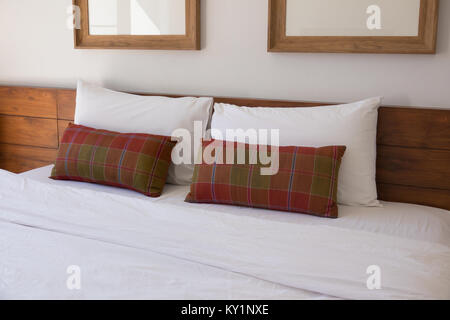 Pillows and blankets in the bedroom Stock Photo