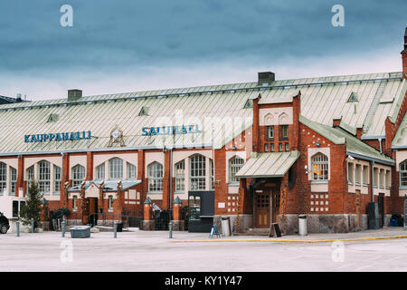 Helsinki, Finland. Hietalahti Market Hall Located In Old Market Hall Of Hietalahdentie In Helsinki And Include Market, Cafe, Restaurants. Stock Photo