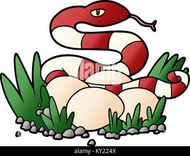 cartoon snake in nest Stock Vector