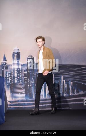 Seoul, Korea. 11th Jan, 2018. Dylan O'Brien, Thomas Brodie-Sangster and Ki Hong Lee etc. attend the production conference of The Death Cure in Seoul, Korea on 11th January, 2018.(China and Korea Rights Out) Credit: TopPhoto/Alamy Live News Stock Photo