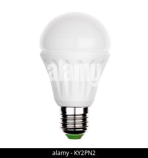 LED light bulb with e27 ceramic socket Isolated on white Stock Photo