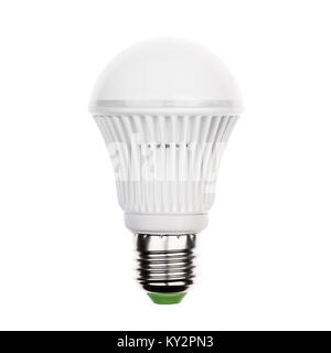 LED light bulb lamp with e27 socket Isolated on white. Stock Photo