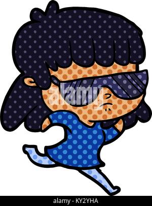 cartoon indifferent woman running Stock Vector